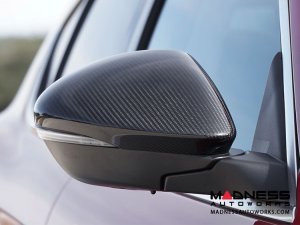 Alfa Romeo Stelvio Mirror Covers - Carbon Fiber - Full Replacements - Feroce Carbon - w/ Factory Clips 